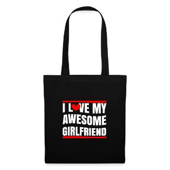 Paare Liebe Herz Freund Geschenkidee Beziehung - Stoffbeutel - Schwarz - Vorne