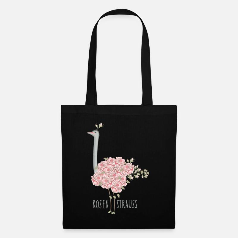 Rosen Strauß Wortspiel - Stoffbeutel - Schwarz
