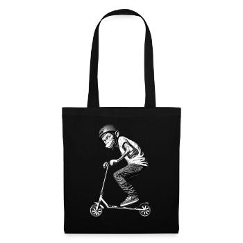 Stunt Scooter Monkey fait des tours - Sac en tissu - noir - Devant