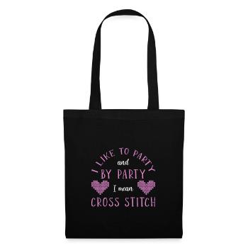 Cross Stitch Kreuzstich Sticken - Stoffbeutel - Schwarz - Vorne