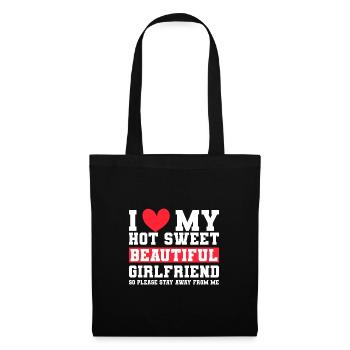 Ich Liebe Meine Freundin Paare Freund Geschenkidee - Stoffbeutel - Schwarz - Vorne
