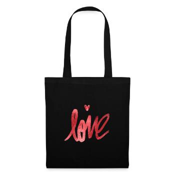 Effet métallique Amour - Sac en tissu - noir - Devant