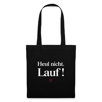 Ne pleurez pas, courez ! - Course à pied, jogging, sport, course à pied - Sac en tissu - noir - Devant
