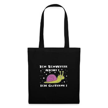 Lustiger Fitness-Spruch Schnecke - Stoffbeutel - Schwarz - Vorne
