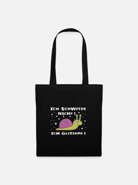 Lustiger Fitness-Spruch Schnecke - Stoffbeutel - Schwarz