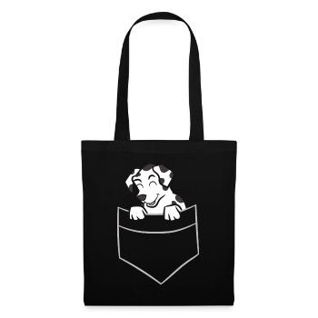 Dalmatien - Dans la poche poitrine / poche chemise - Sac en tissu - noir - Devant