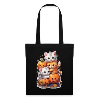 Kawaii Halloween Cat Pumpkin Halloween Costume - Tote Bag - black - Front