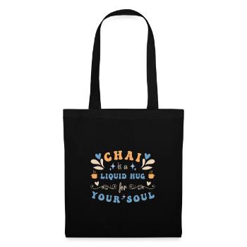 Chai Latte Tee trinken Teetrinker - Stoffbeutel - Schwarz - Vorne