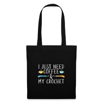 Café & Crochet - Sac en tissu - noir - Devant