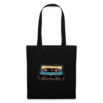 Kassette Vintage 80's - Stoffbeutel - Schwarz - Vorne