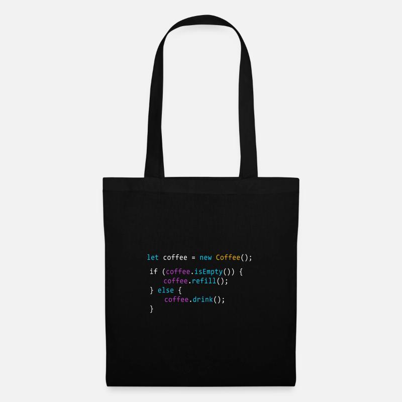 Coffee coding | Gift for Geeks - Sac en tissu - noir