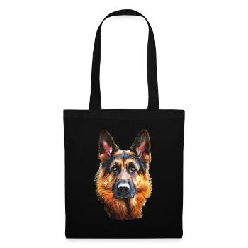 chien berger allemand - Sac en tissu - noir - Devant