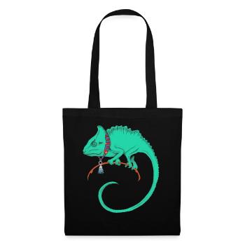 A beautiful drawn green chameleon - Tote Bag - black - Front