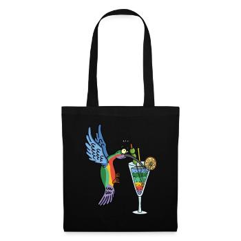 Hummingbird and cocktail - Tote Bag - black - Front