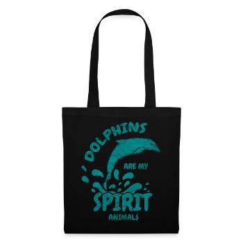 Dolphin dolphin marine animal sea gift - Tote Bag - black - Front