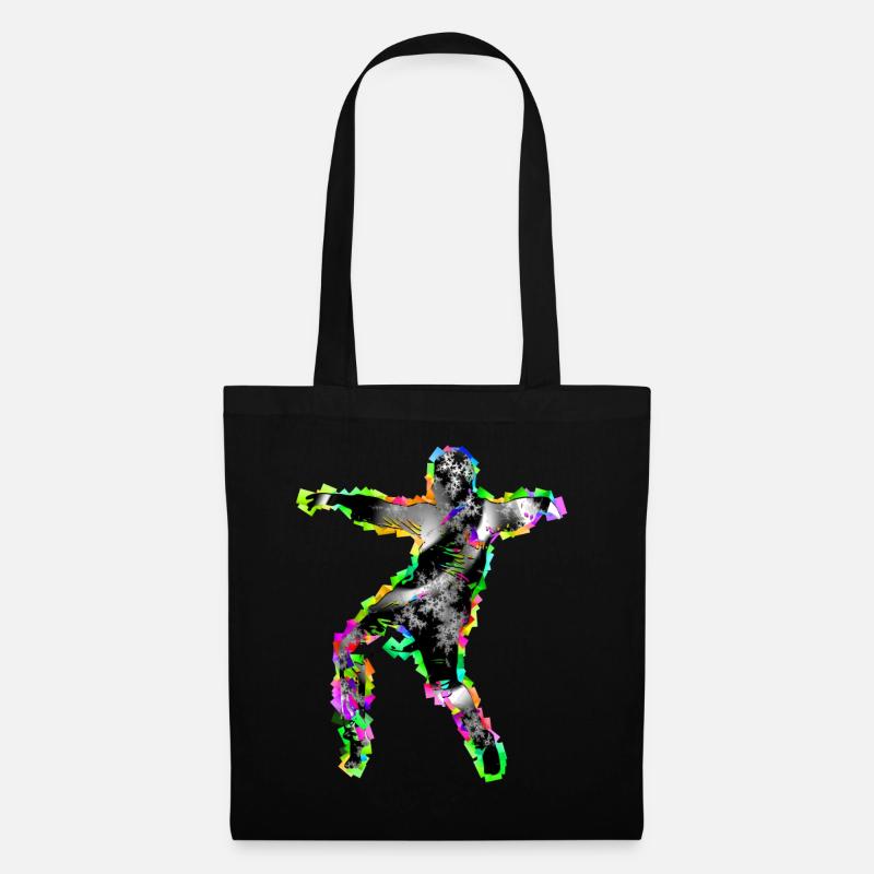 Fraktal & Regenbogen, Nerd Geschenk, Tänzer & bunt - Stoffbeutel - Schwarz