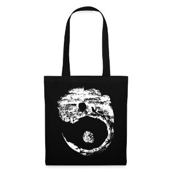 Yin Yang Symbole Bonsai Spiritualité - Sac en tissu - noir - Devant