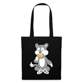 Wolf Tiere Fantasy Kekse Kinder Comic für Kinder - Stoffbeutel - Schwarz - Vorne
