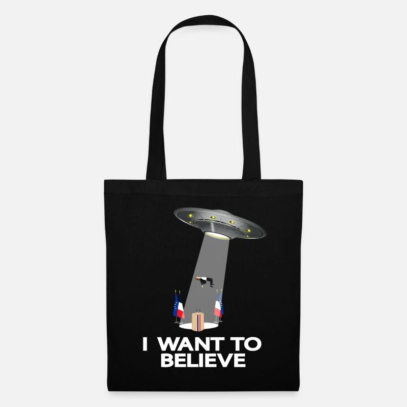 I WANT TO BELIEVE - MACRON - Stoffbeutel - Schwarz