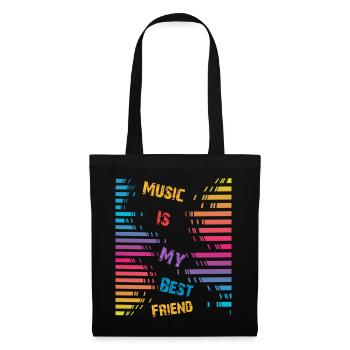 Music is my best friend - Tote Bag - black - Front