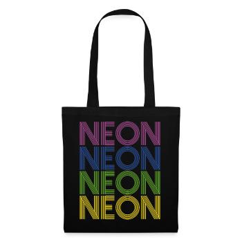 Neon Farben 80er Achtziger bunt Sommer Retro Idee - Stoffbeutel - Schwarz - Vorne