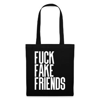 Fuck Fake Friends - Sac en tissu - noir - Devant