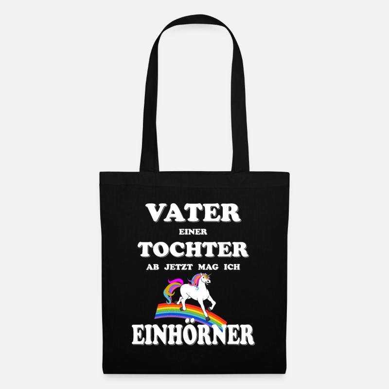 Vater Tochter Einhorn Geschenk Geburt Schwanger - Stoffbeutel - Schwarz