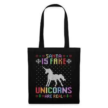 Licorne Licornes réel drôle coloré Noël laid - Sac en tissu - noir - Devant