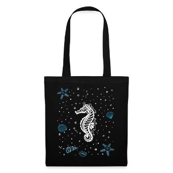 Seahorse with water splashes. Maritime. Sea horse. - Tote Bag - black - Front