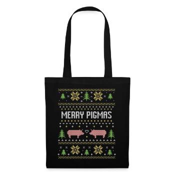 Christmas farmer pink pig farmer gift - Tote Bag - black - Front