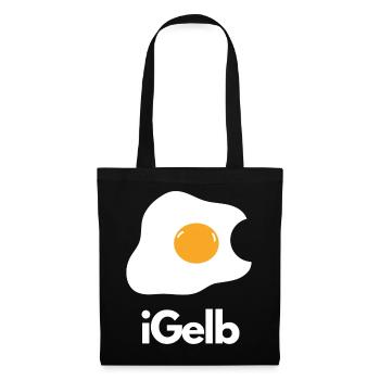 iGelb Eiertraum Frühstücksmotiv - Stoffbeutel - Schwarz - Vorne