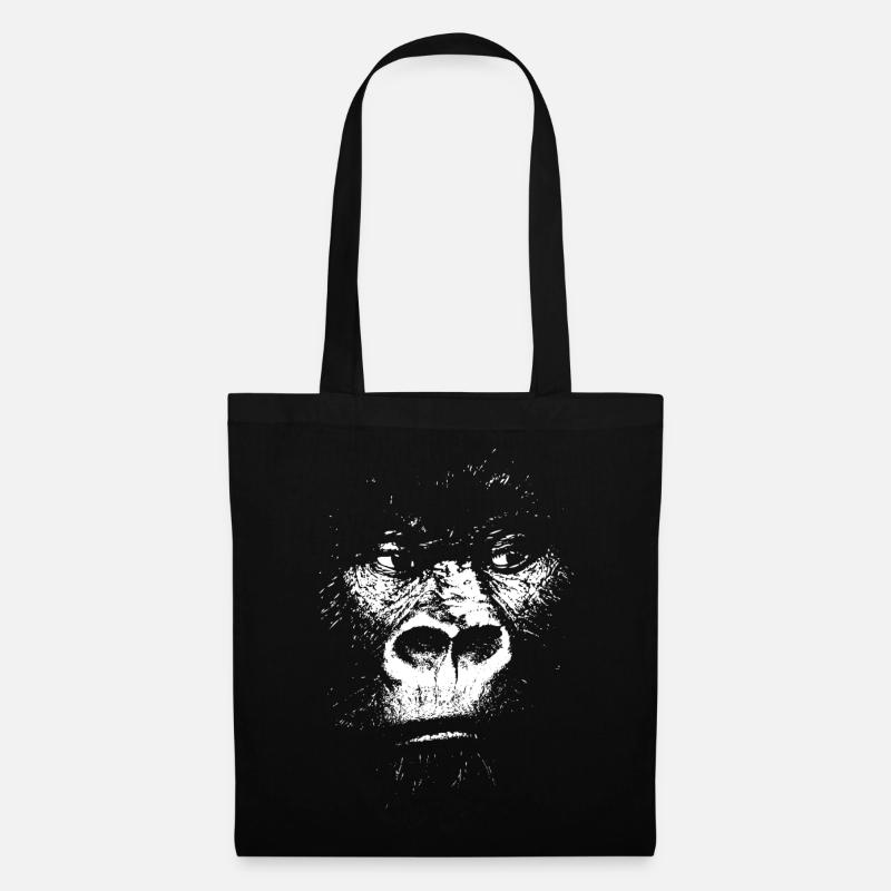 Expressionistische Affe Illustration, Gorilla - Stoffbeutel - Schwarz