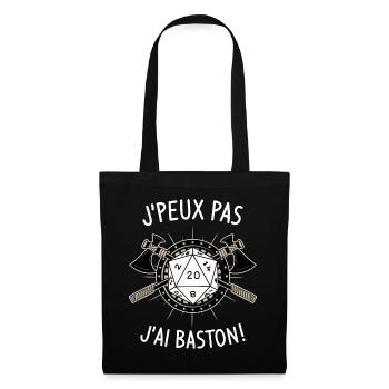 J'peux pas j'ai baston ! - Sac en tissu - noir - Devant
