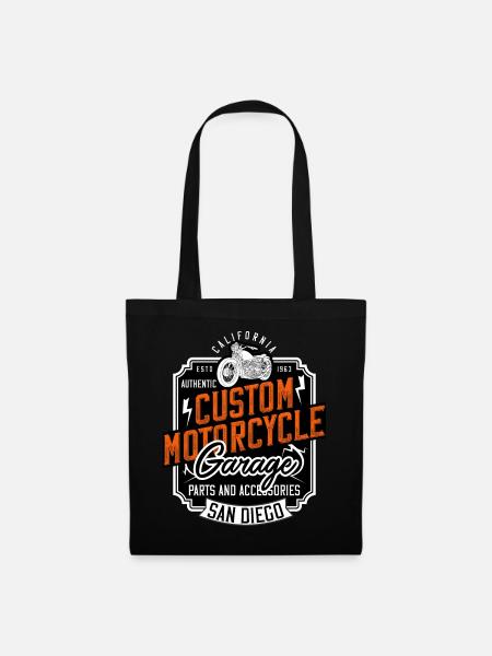 Custom Motorcycle Garage San Diego Biker Geschenk - Stoffbeutel - Schwarz