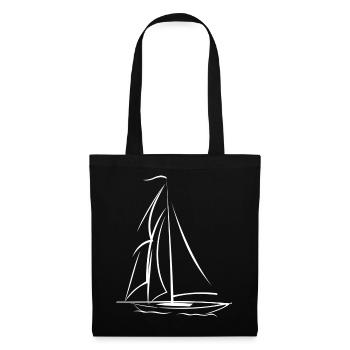 simple white sailboat - Tote Bag - black - Front