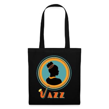 Musique jazz, musique jazz - Sac en tissu - noir - Devant