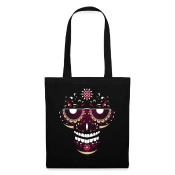Crâne souriant - Sac en tissu - noir - Devant