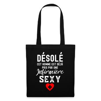 Cet homme est déjà pris par une infirmière sexy - Sac en tissu - noir - Devant