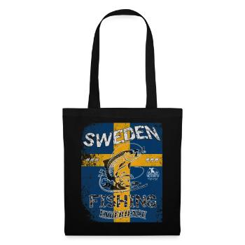 Sweden Fishing Flag Fishing Fish Design - Tote Bag - black - Front