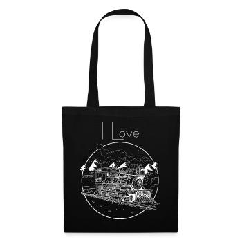 Train à vapeur dans la magie de l’hiver - Sac en tissu - noir - Devant