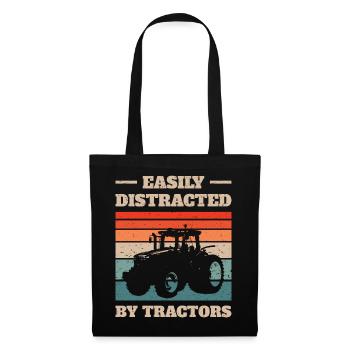 Facilement distrait par les tracteurs III - Sac en tissu - noir - Devant