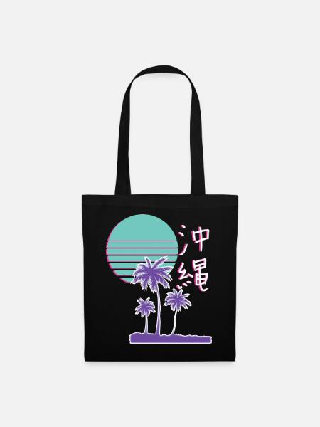 Japan Okinawa Synthwave Streetwear - Stoffbeutel - Schwarz