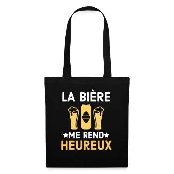 La bière me rend heureux 1 - Sac en tissu - noir - Devant