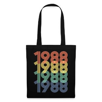 Cool Retro 1988, 34 Jahre alt, Geschenk zum 34. Geburtstag - Stoffbeutel - Schwarz - Vorne