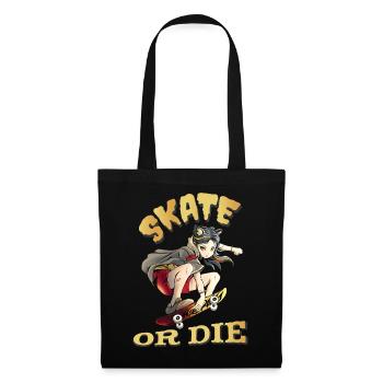 Skate or die Skateboarder Anime Girl - Tote Bag - black - Front