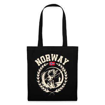 Norvège Pêche - Sac en tissu - noir - Devant