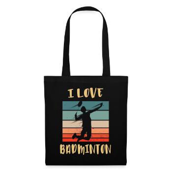 Ich liebe Badminton Jump Smash - Stoffbeutel - Schwarz - Vorne