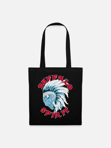 Buffalo Spirit | Bison head - Tote Bag - black