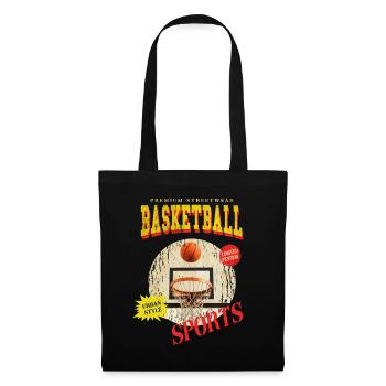 Basketball Basketballer Korb Dunking Sport Vintage - Stoffbeutel - Schwarz - Vorne
