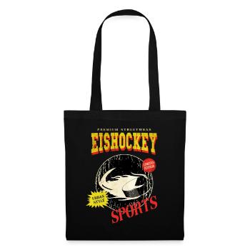 Rondelle de hockey sur glace Puck de hockey sur glace Vintage Rétro - Sac en tissu - noir - Devant